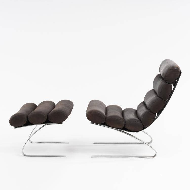 Bild 4 zu Objekt, 'Sinus' armchair and stool, 1976, Reinhold Adolf,Hans-J&uuml;rgen Schr&ouml;pfer, COR, Rheda-Wiedenbr&uuml;ck, 161C 761