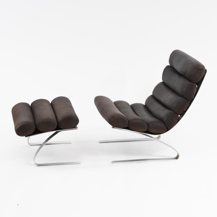 Bild 6 zu Objekt, 'Sinus' armchair and stool, 1976, Reinhold Adolf,Hans-J&uuml;rgen Schr&ouml;pfer, COR, Rheda-Wiedenbr&uuml;ck, 161C 761
