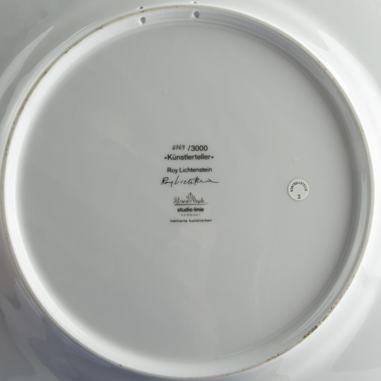 Bild 4 zu Objekt, Vier K&uuml;nstlerteller, 1991-1996, Elvira Bach,Otto Herbert Hajek,Roy Lichtenstein,Frank Stella, Rosenthal, Selb, 163D 697