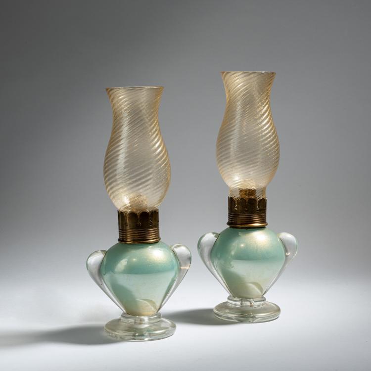 Hauptbild zu Objekt, Pair of table lights, c. 1938, Seguso Vetri d'Arte, Murano, 164C 528