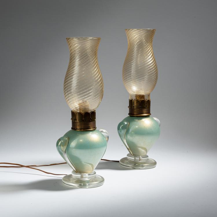 Bild 1 zu Objekt, Pair of table lights, c. 1938, Seguso Vetri d'Arte, Murano, 164C 528