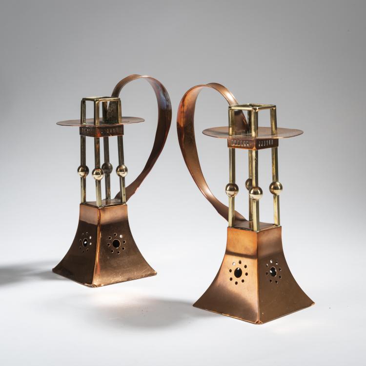 Hauptbild zu Objekt, 2 candlesticks, c. 1900, Deffner, Carl, Esslingen, 162C 371