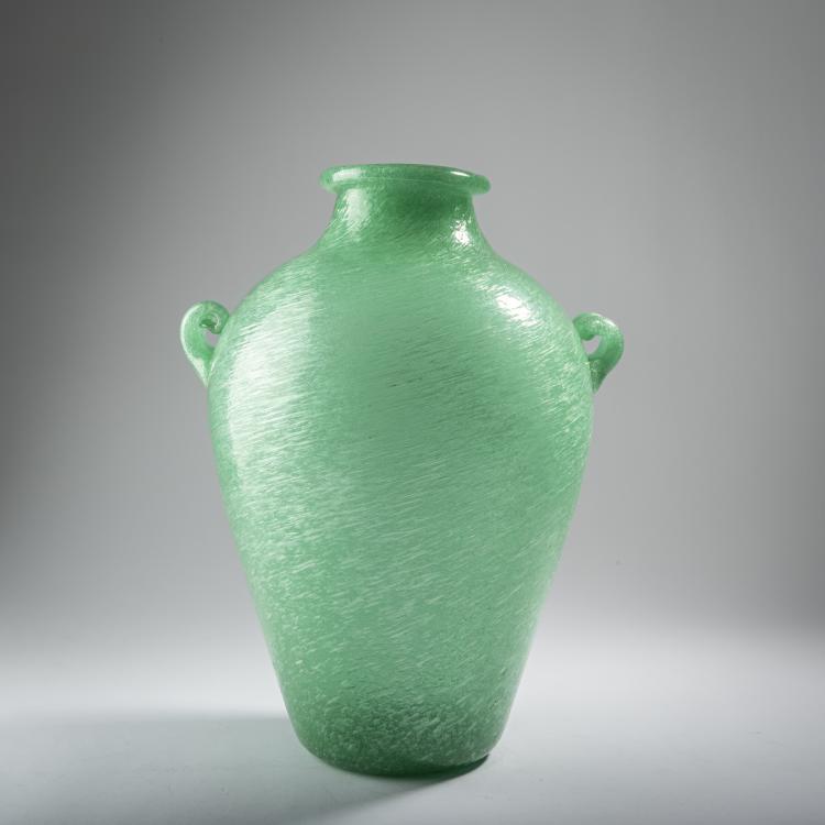 Hauptbild zu Objekt, Vase 'Pulegoso', c. 1933, Napoleone Martinuzzi (attributed), Zecchin-Martinuzzi, Murano (zugeschrieben), 164C 522