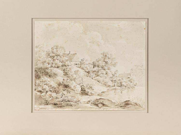 Hauptbild zu Objekt, Landschaft bei F&ouml;hring, 1832, Johann Georg von Dillis (zugeschrieben), Deutsch, 163F 1092