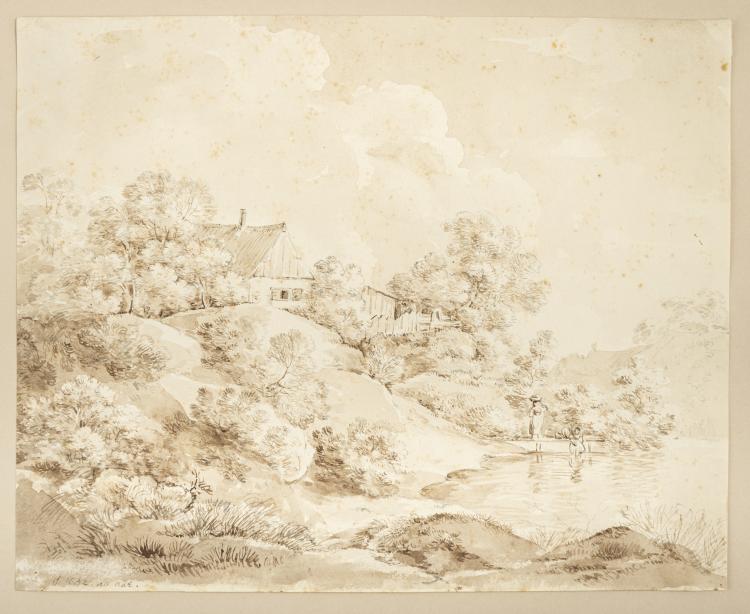 Bild 1 zu Objekt, Landschaft bei F&ouml;hring, 1832, Johann Georg von Dillis (zugeschrieben), Deutsch, 163F 1092