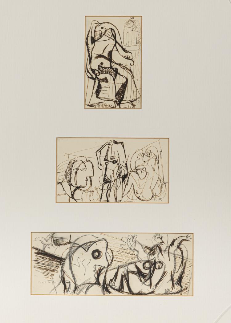 Hauptbild zu Objekt, Ohne Titel (abstrakte Figuren), ca. 1930, Emil Filla, 163F 1098