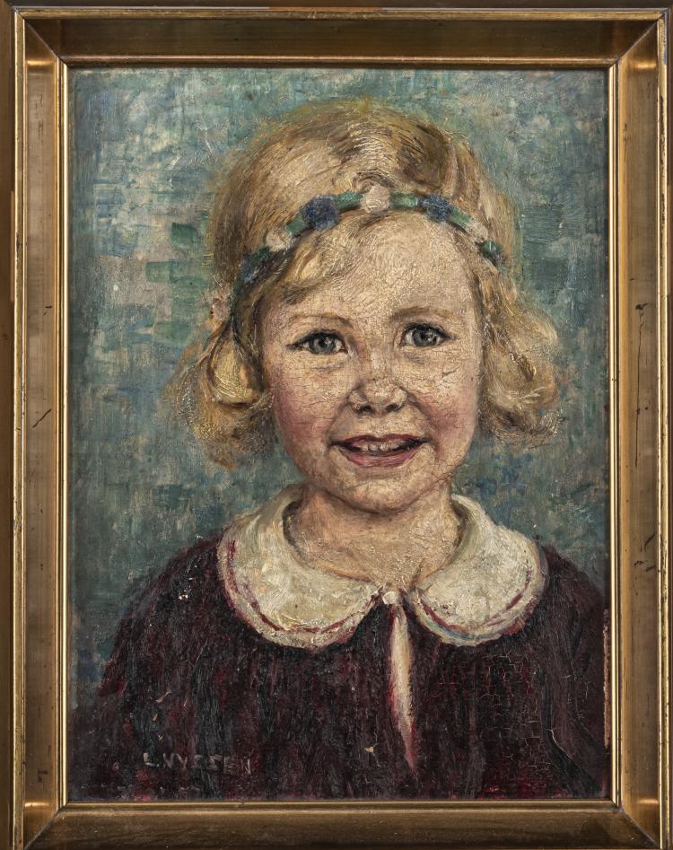 Hauptbild zu Objekt, Child's portrait of Margret Solbach, c. 1940, Leo Nyssen, 163F 1100