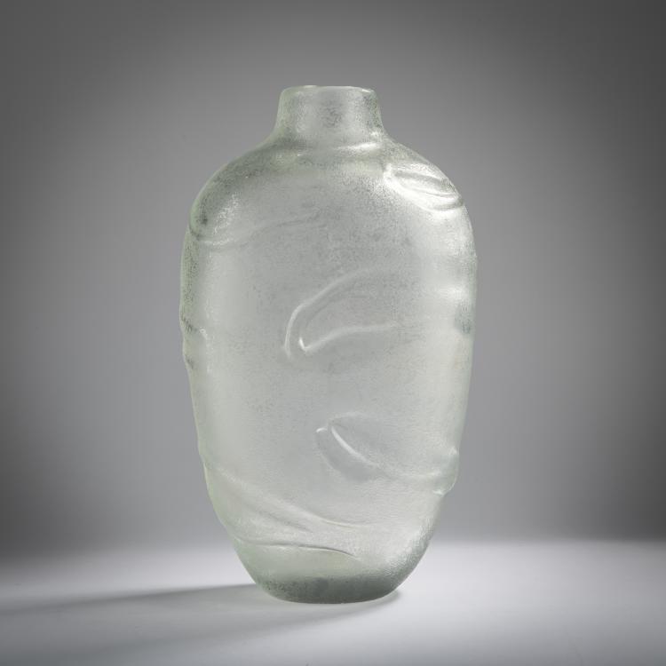 Hauptbild zu Objekt, Tall 'Corroso a rilievi' vase, c. 1938, Carlo Scarpa, Venini & C., Murano, 163F 1188