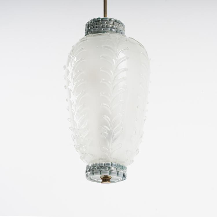 Hauptbild zu Objekt, 'Cristallo a rilievi' ceiling light, c. 1933, Tomaso Buzzi, Venini & C., Murano, 163F 1164