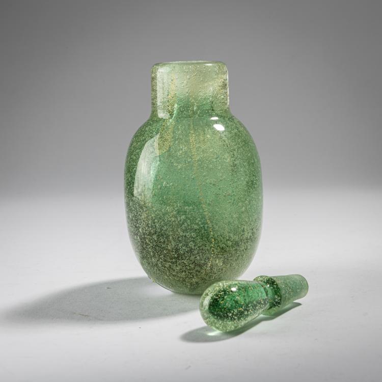 Bild 2 zu Objekt, 'Sommerso a bollicine' flacon, c. 1934-36, Carlo Scarpa, Venini & C., Murano, 163F 1168