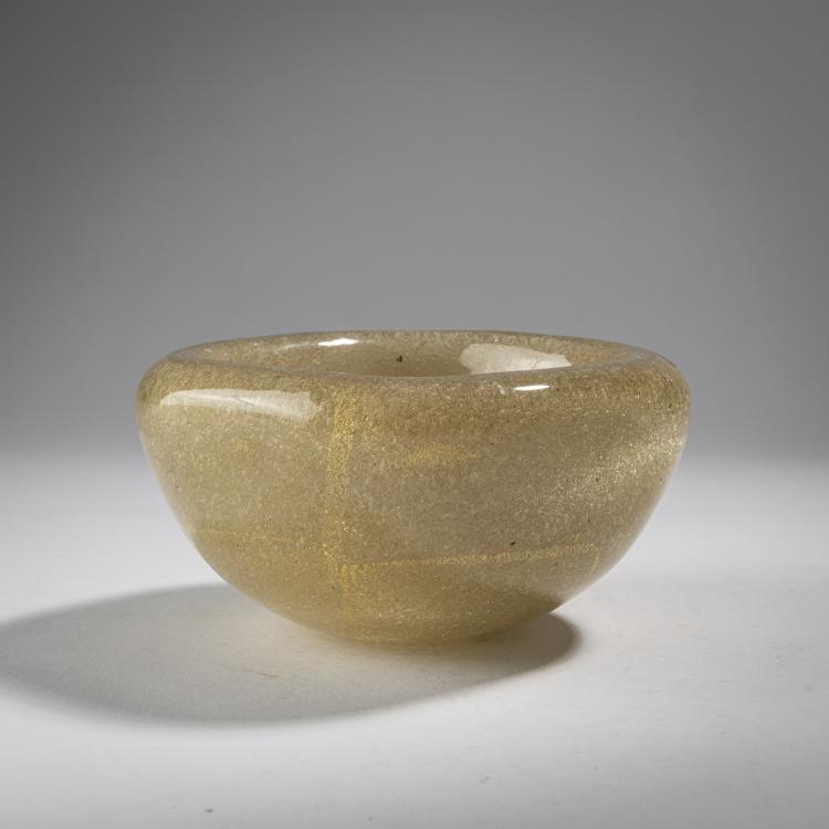 Hauptbild zu Objekt, 'Sommerso a bollicine' bowl, c. 1935, Carlo Scarpa, Venini & C., Murano, 163F 1174