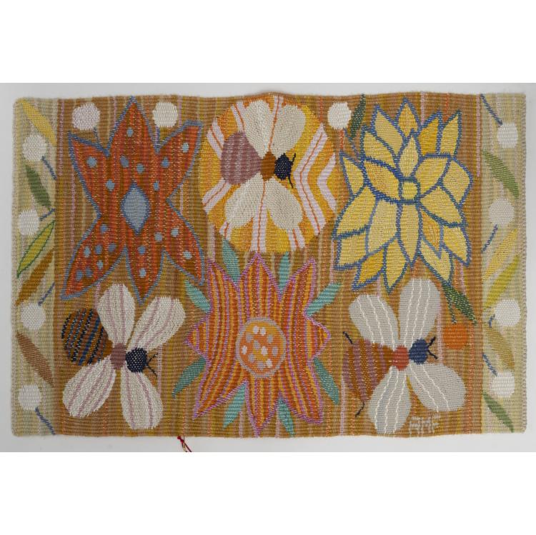 Hauptbild zu Objekt, 'Bil&ouml;pare' carpet / tapestry, 1959, Ann-Mari Forsberg, M&aring;&aring;s-Fjetterstr&ouml;m, M&auml;rta AB, B&aring;stad, 163F 1132