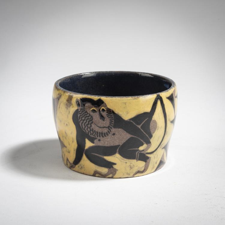 Bild 1 zu Objekt, Small cachepot with monkeys, c. 1920, Eduard Klablena, Langenzersdorf, 162C 494