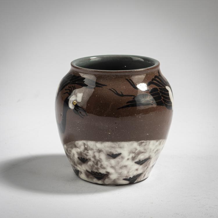 Bild 1 zu Objekt, Vase with cranes, c. 1920, Eduard Klablena, Langenzersdorf, 162C 495