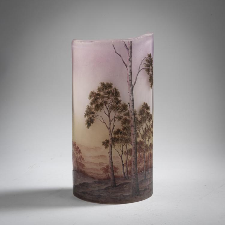 Hauptbild zu Objekt, Vase 'Paysage mauve', um 1907, Nancy Daum Fr&egrave;res, Daum Fr&egrave;res, Nancy, 162B 95
