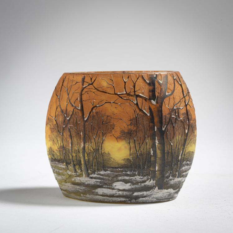 Hauptbild zu Objekt, Kleine Vase 'Cr&eacute;puscule neige' oder 'Paysage d'hiver', um 1902, Nancy Daum Fr&egrave;res, Daum Fr&egrave;res, Nancy, 162B 87