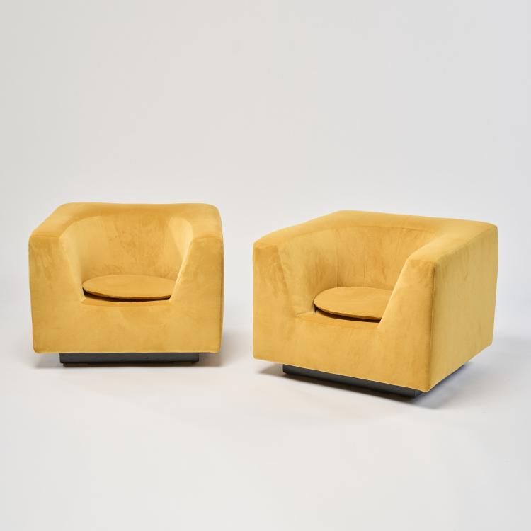 Hauptbild zu Objekt, Two 'Elliptiques' easy chairs, c. 1965, Bernard Govin, Saporiti, Italien, 169A 123