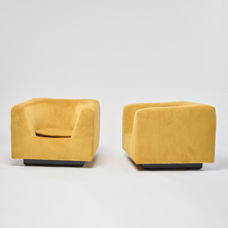 Bild 2 zu Objekt, Two 'Elliptiques' easy chairs, c. 1965, Bernard Govin, Saporiti, Italien, 169A 123