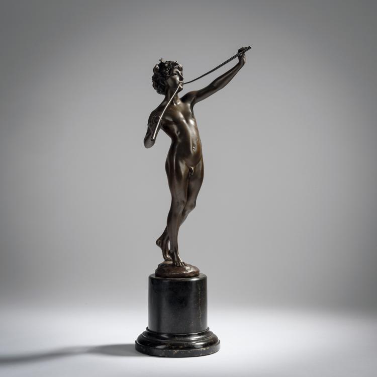 Hauptbild zu Objekt, Young man blowing the double Aulos, c. 1900, Franz Iffland, 165C 304