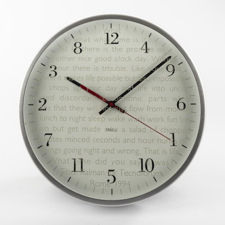 Hauptbild zu Objekt, Wall clock, 1993, Tibor Kalman, M & Co. New York; Tecnoforum, Amsterdam., 163B 205