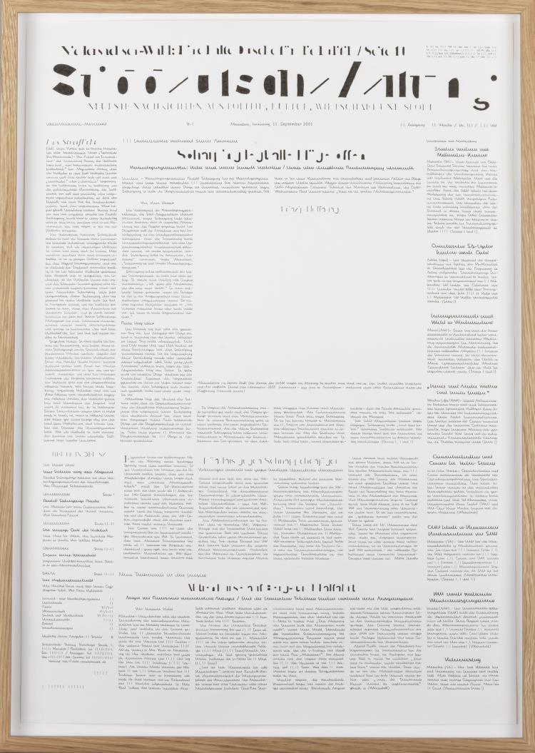 Hauptbild zu Objekt, 'SZ, 11. September 2001', 2022, Miki Lin, 163B 257