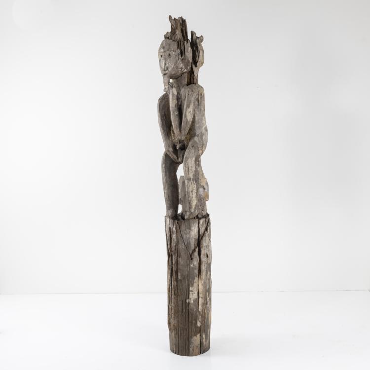 Hauptbild zu Objekt, Skulptur Hampatong mit Sapoedoe Krokodil, 19. Jahrhundert, BUDHAYA, Indonesien, 163B 227