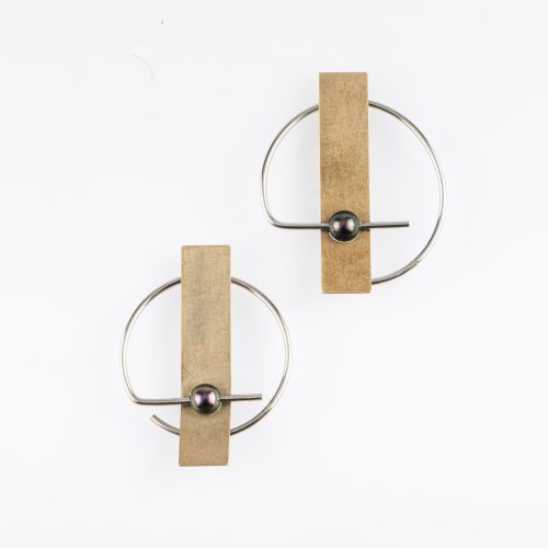 Pair of clamp earrings, 1989