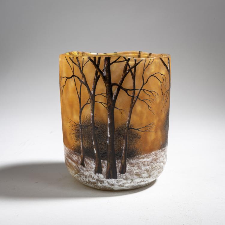 Bild 1 zu Objekt, Vase 'Cr&eacute;puscule neige' oder 'Paysage hiver', um 1902, Nancy Daum Fr&egrave;res, Daum Fr&egrave;res, Nancy, 162B 88