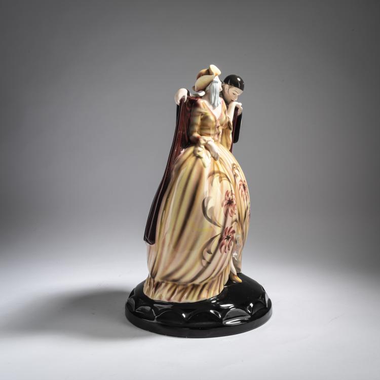 Bild 2 zu Objekt, 'Harlekin, seiner Columbine die Hand k&uuml;ssend', um 1929, Josef Lorenzl, Goldscheider, Friedrich, Wien, 162C 481