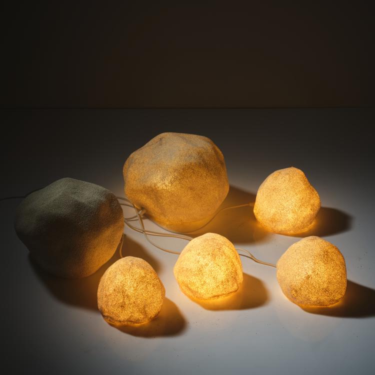 Bild 1 zu Objekt, Sechs Leuchtsteine, 1970er Jahre, Italien, 163C 325