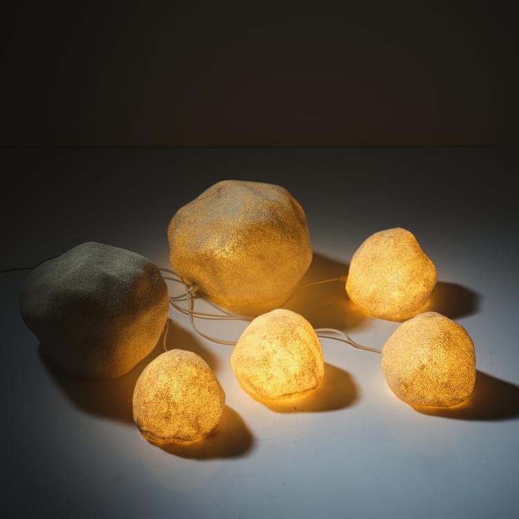 Bild 2 zu Objekt, Sechs Leuchtsteine, 1970er Jahre, Italien, 163C 325