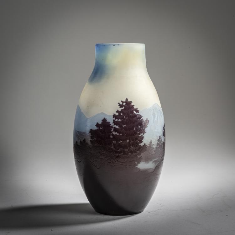 Hauptbild zu Objekt, Kleine Vase 'Paysage des Vosges', 1920-24, Emile Gall&eacute;, Gall&eacute;, Etablissements, Nancy, 162B 162