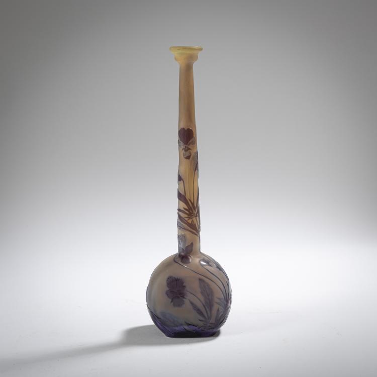 Hauptbild zu Objekt, Vase 'Pens&eacute;es', 1908-20, Emile Gall&eacute;, Gall&eacute;, Etablissements, Nancy, 162B 156