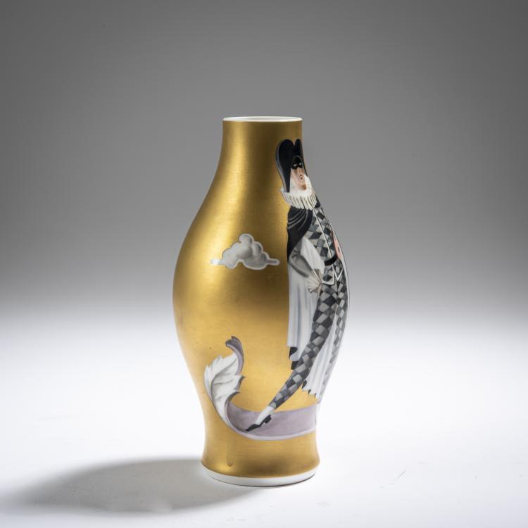 Bild 1 zu Objekt, Vase with harlequin, presumably after 1945, Berlin, KPM, 162C 438