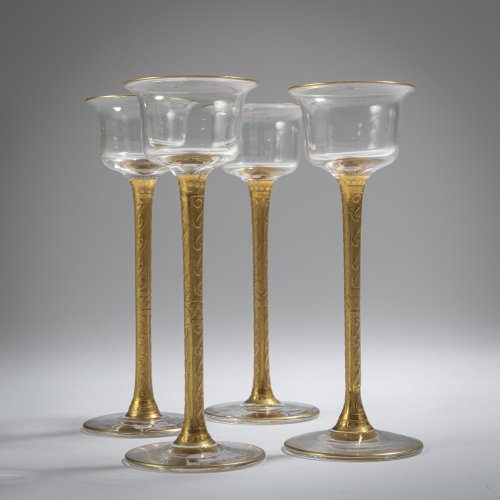 4 liqueur glasses, c. 1906-10