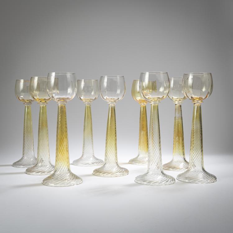 Bild 1 zu Objekt, Neun Weingl&auml;ser, um 1900, Rheinische Glash&uuml;tten, K&ouml;ln-Ehrenfeld, 162B 267