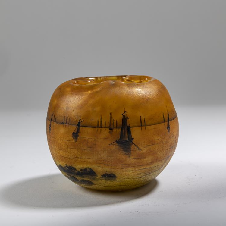 Bild 1 zu Objekt, Vase 'Voiliers, soleil couchant', 1910, Nancy Daum Fr&egrave;res, Daum Fr&egrave;res, Nancy, 162B 113