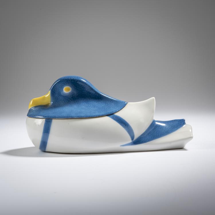 Hauptbild zu Objekt, Bonbonniere 'Duck' ('Canard annamite'), 1916, &Eacute;douard Marcel Sandoz, Haviland, Theodore, Limoges, 162C 443