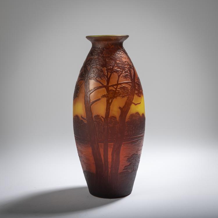 Hauptbild zu Objekt, Vase 'Paysage lacustre, 1915-20, Michel, Jean, Nancy, 162B 185