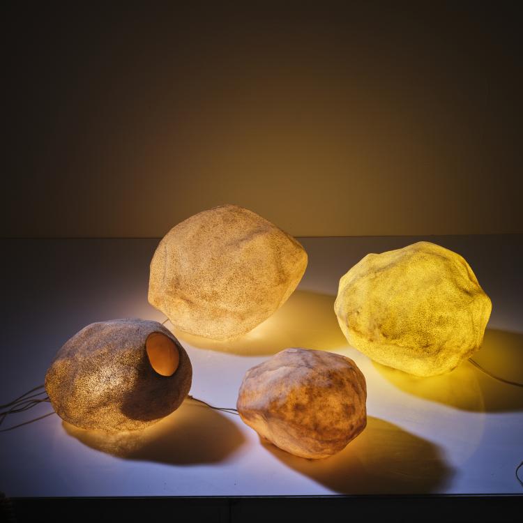 Hauptbild zu Objekt, 4 'Fels Dorra' floor lamps, 1969, Andr&eacute; Cazenave (attributed), Atelier A, Paris (zugeschrieben), 163C 420