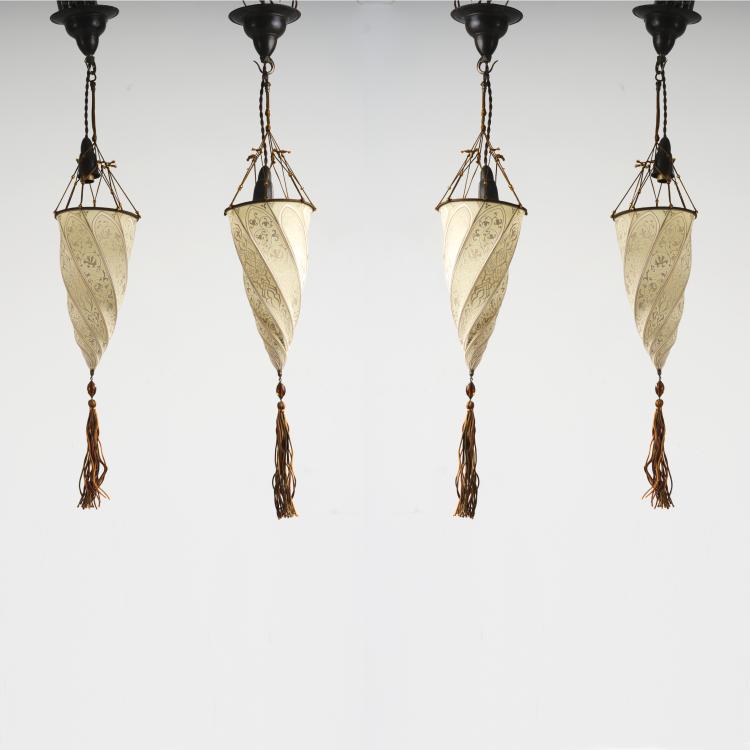 Hauptbild zu Objekt, 4 'Cesendello' ceiling lights, 1984, Atelier Fortuny, Venedig, 164A 246