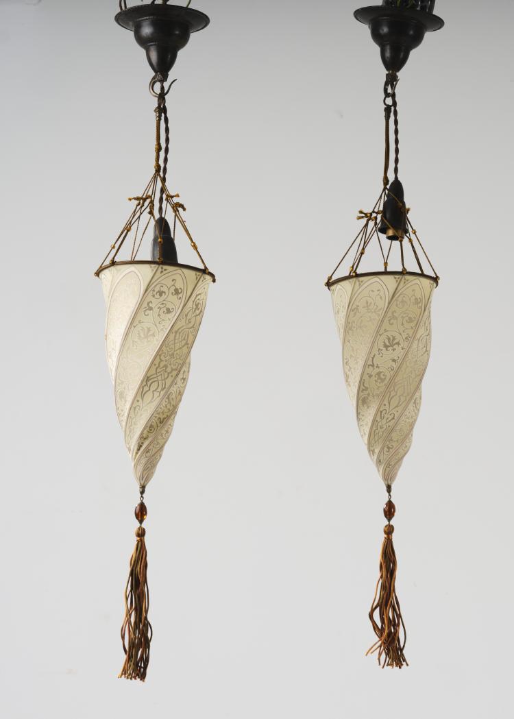 Bild 1 zu Objekt, 4 'Cesendello' ceiling lights, 1984, Atelier Fortuny, Venedig, 164A 246