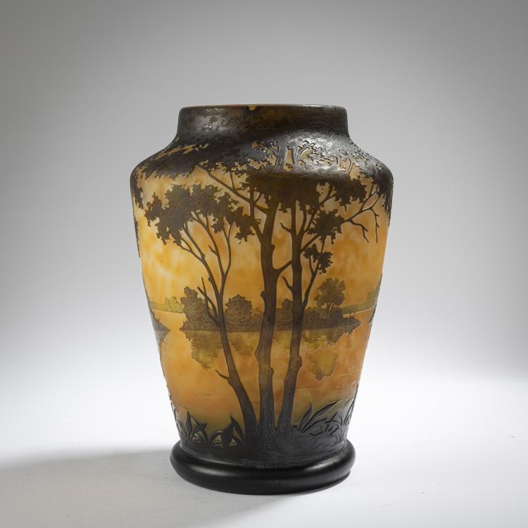 Hauptbild zu Objekt, 'Paysage lacustre' vase, c. 1910, Nancy Daum Fr&egrave;res, Daum Fr&egrave;res, Nancy, 162B 116