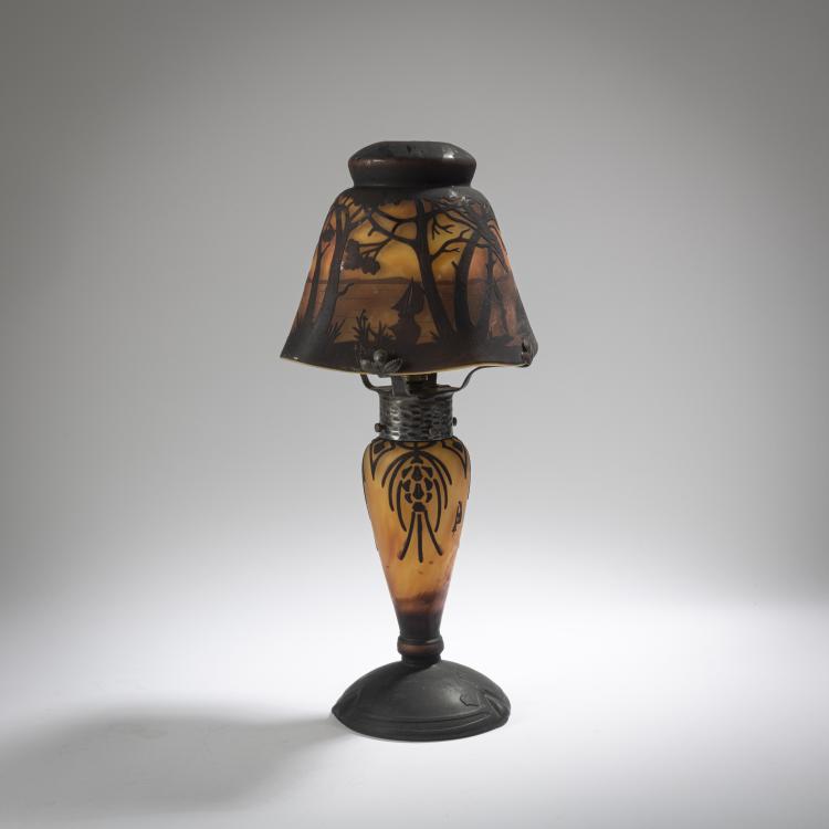 Bild 4 zu Objekt, Tischleuchte 'Paysage lacustre', um 1910, Nancy Daum Fr&egrave;res, Daum Fr&egrave;res, Nancy, 162B 118