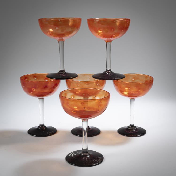Bild 2 zu Objekt, Sechs Champagnerschalen 'Bijoux', 1922-26, Charles Schneider, Schneider, Epinay-sur-Seine, 162B 212