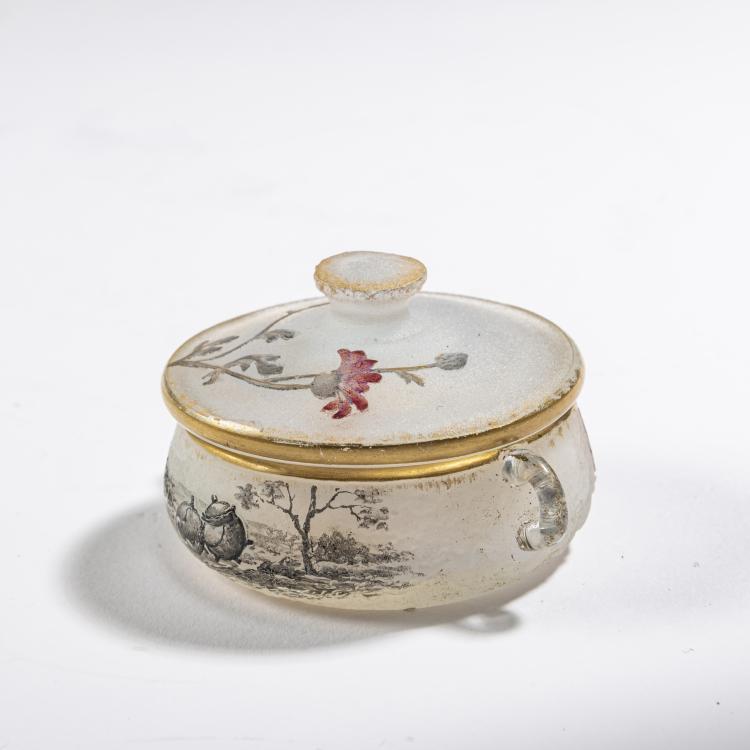 Bild 1 zu Objekt, Deckeld&ouml;schen 'Le pot de terre, le pot de fer', 1898, Nancy Daum Fr&egrave;res, Daum Fr&egrave;res, Nancy, 162B 76