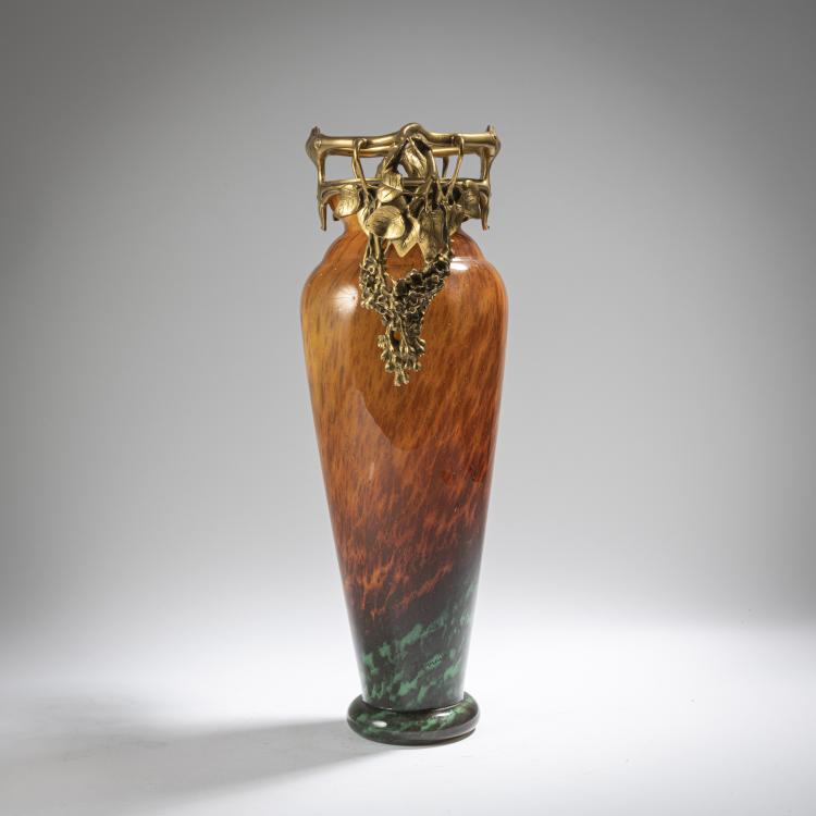 Bild 2 zu Objekt, 'Jades'-Vase mit Bronzemontierung, um 1910, Nancy Daum Fr&egrave;res, Daum Fr&egrave;res, Nancy; Verrerie de Belle Etoile, Croismare, 162B 134