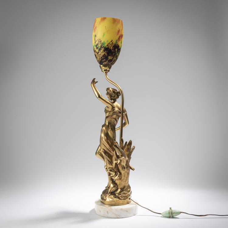 Bild 2 zu Objekt, Fig&uuml;rliche Tischleuchte, um 1910, Nancy Daum Fr&egrave;res,Julien Causs&eacute;, Daum Fr&egrave;res, Nancy, 162B 123