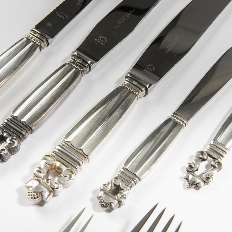 Bild 2 zu Objekt, Dining cutlery 'Konge' - 'Acorn', 1915, Johan Rohde, Jensen, Georg, Kopenhagen, 162C 425