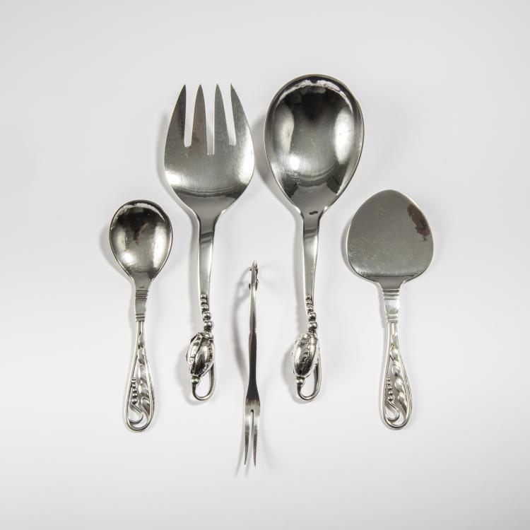 Hauptbild zu Objekt, 'Magnolia' serving cutlery, 1919, Georg Jensen, Jensen, Georg, Kopenhagen, 162C 426